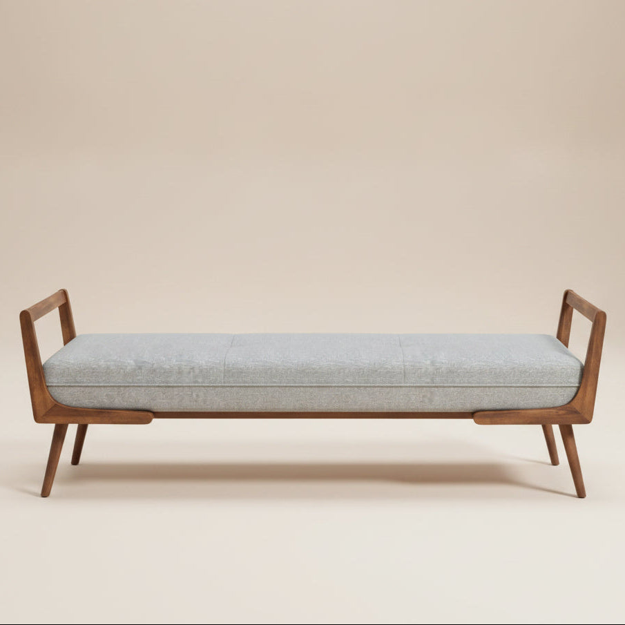 Dresden Bench Grey Fabric - MidinMod