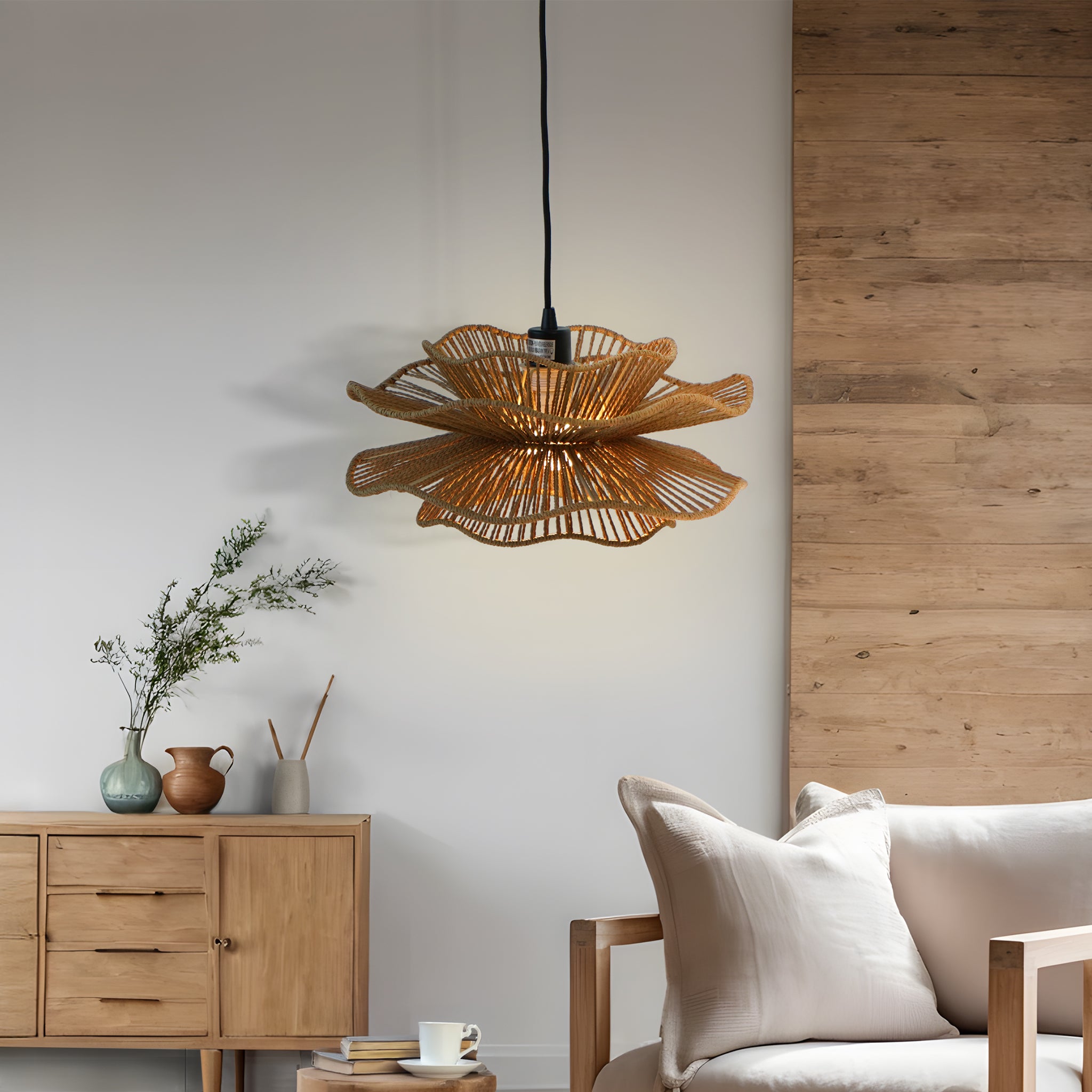 Electra Black - Natural Pendant Lamp