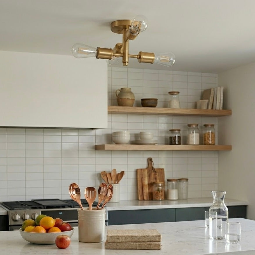 Ephemeral 4-Light Semi Flush Mount Retro Ceiling Pendant | MidinMod