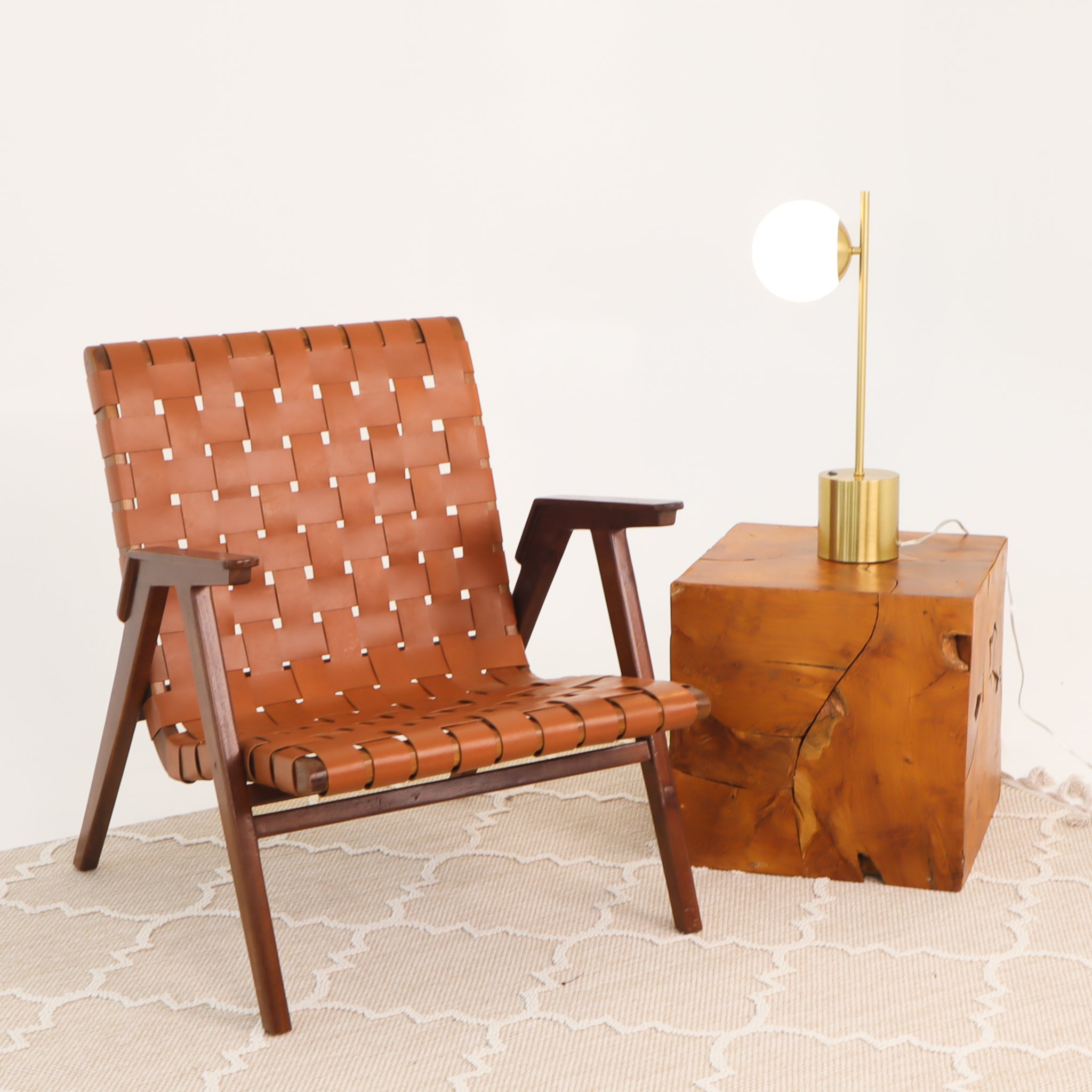 Ethereal Modern Small Brass Metal Table Lamp, Desk Lamp Fixture with White Glass Globe Shade