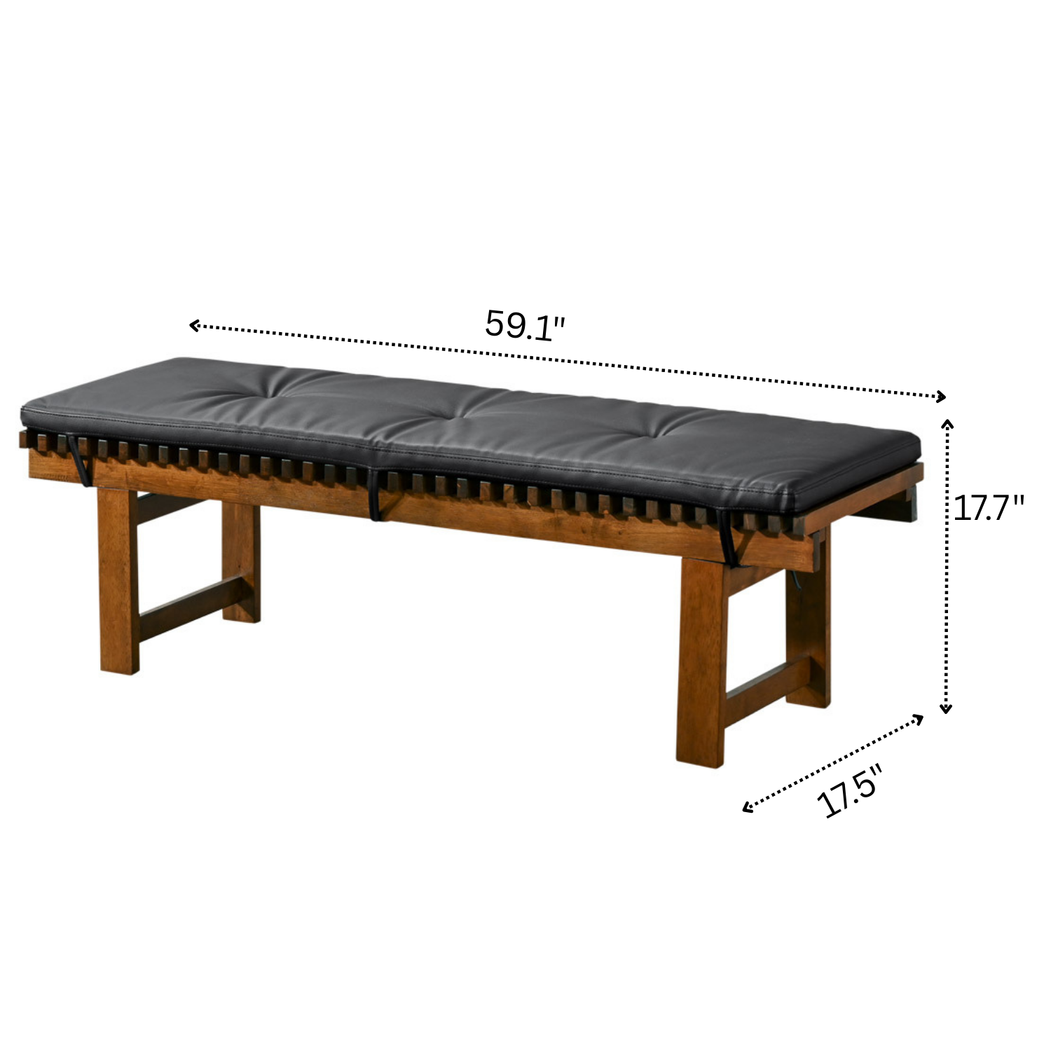 Evans Mid-Century Modern Vegan Leather Bench | Tufted Modern Seating | MidinMod