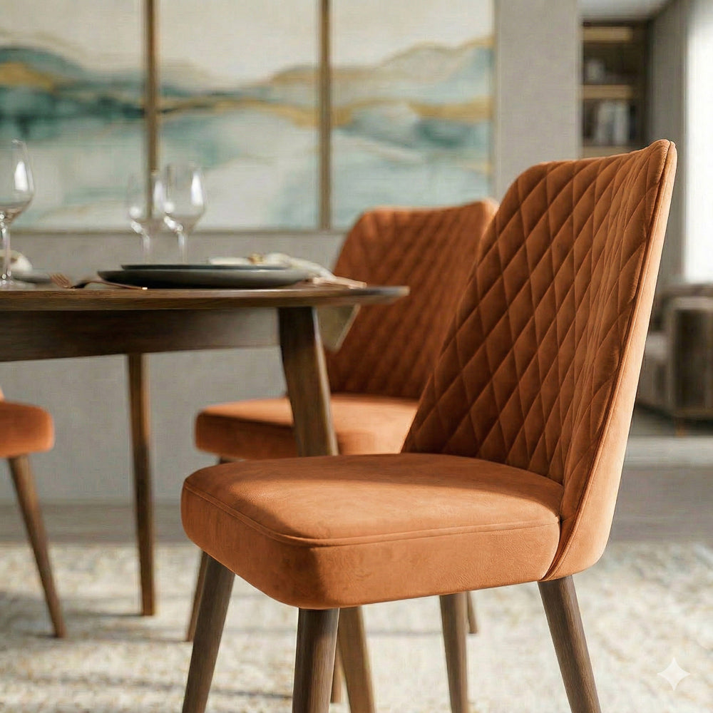 Evette Mid-Century Modern Velvet Dining Chairs | Set of 2 | MidinMod