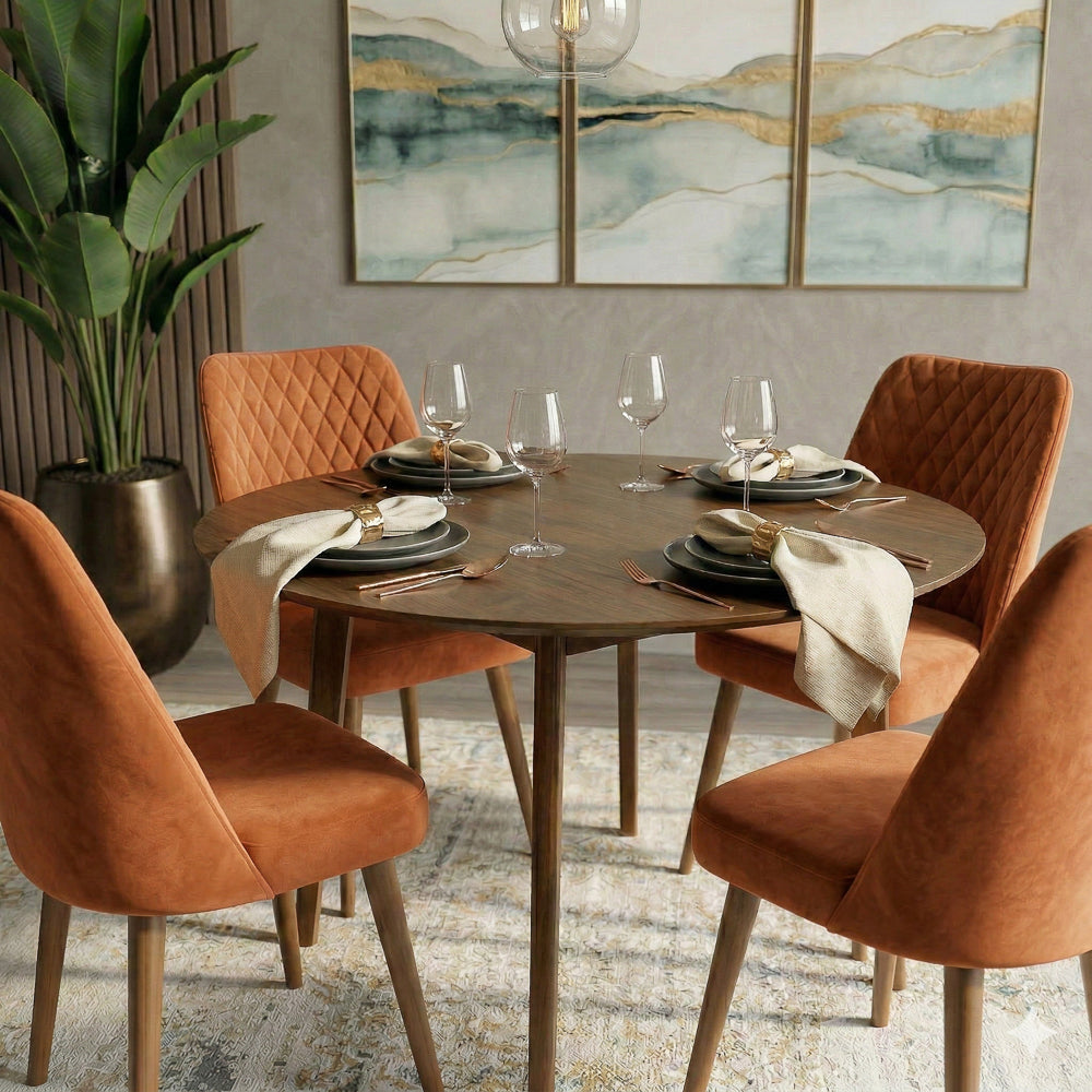 Evette Mid-Century Modern Velvet Dining Chairs | Set of 2 | MidinMod
