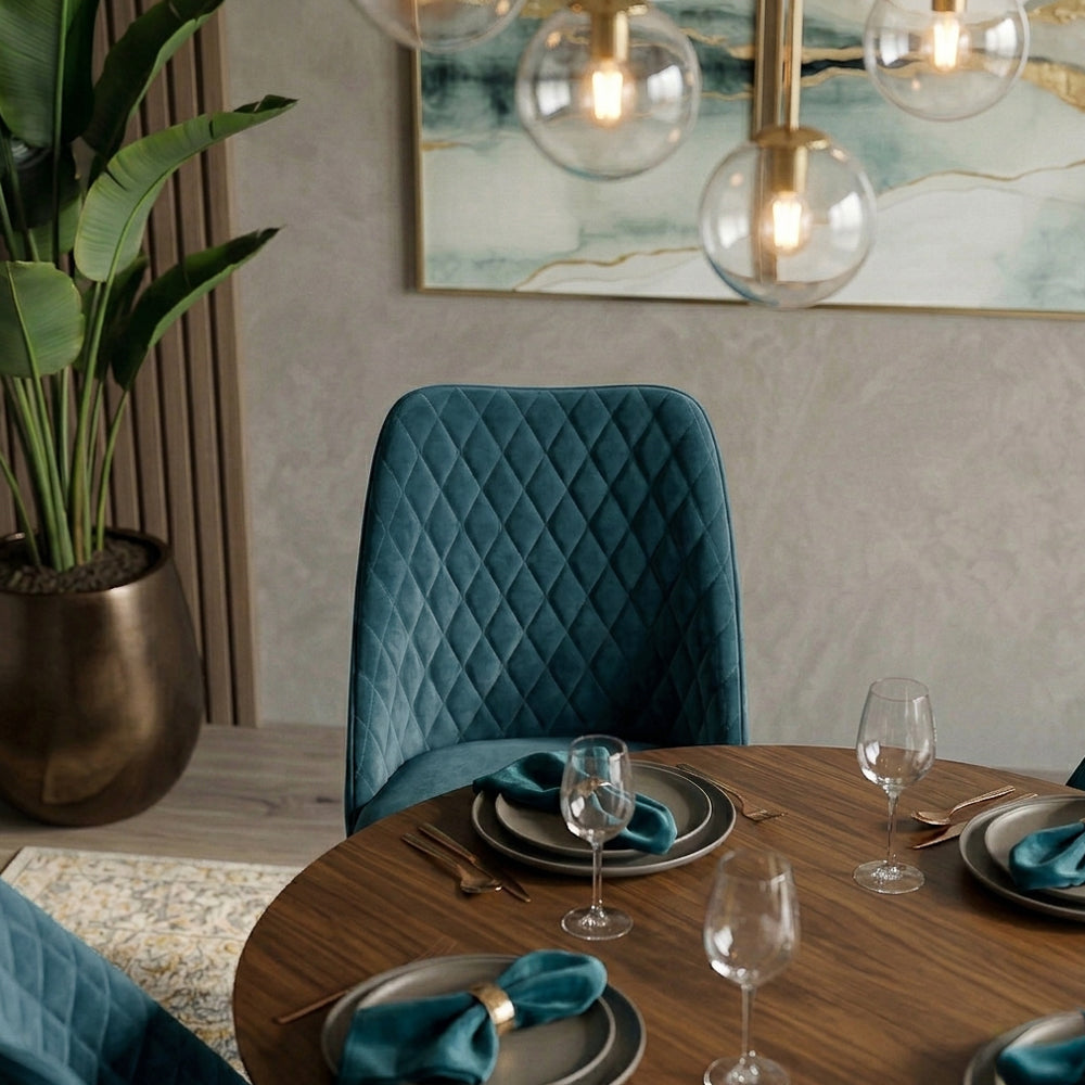 Evette Mid-Century Modern Velvet Dining Chairs | Set of 2 | MidinMod