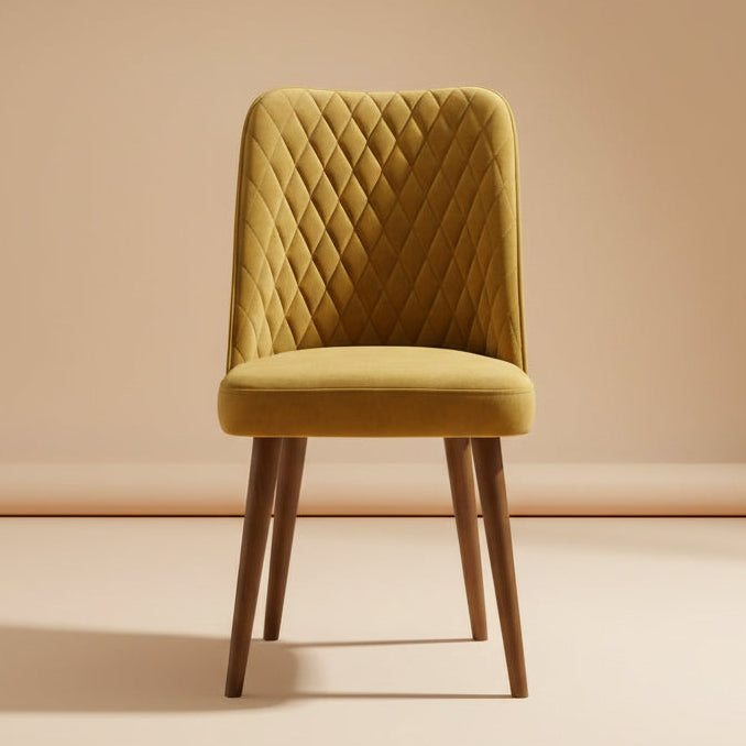 Evette Mid-Century Modern Gold Velvet Dining Chairs | Set of 2 | MidinMod