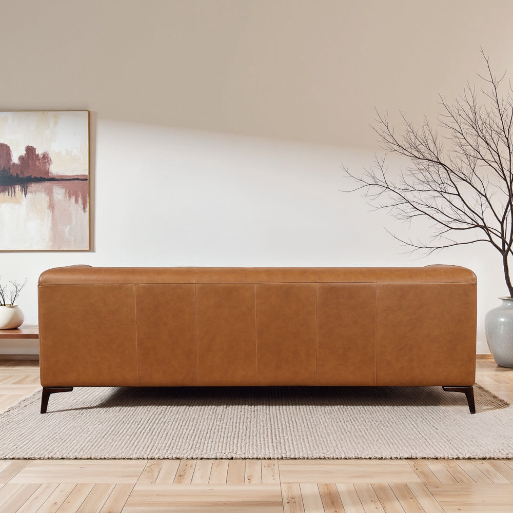 Fargo Tan Leather Sofa - MidinMod