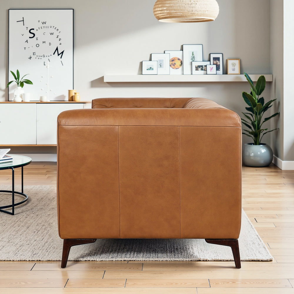 Fargo Tan Leather Sofa - MidinMod