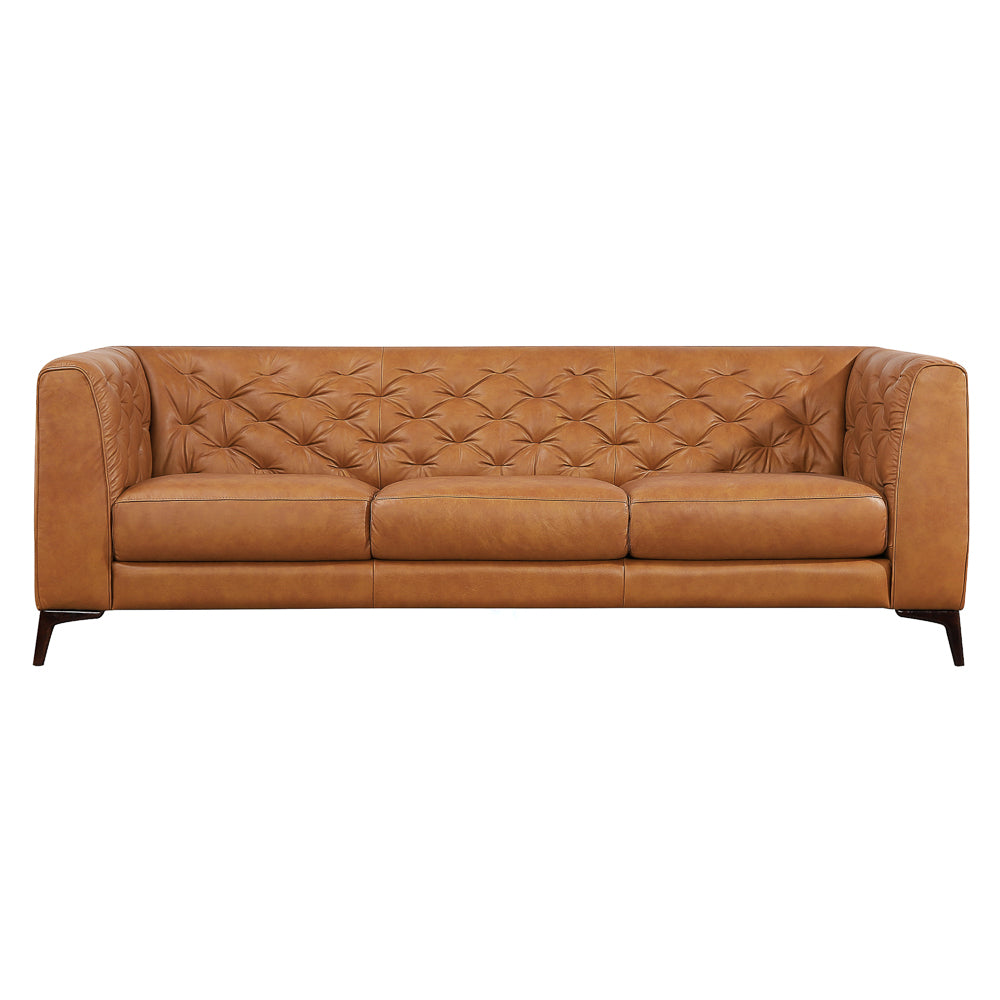 Fargo Tan Leather Sofa - MidinMod