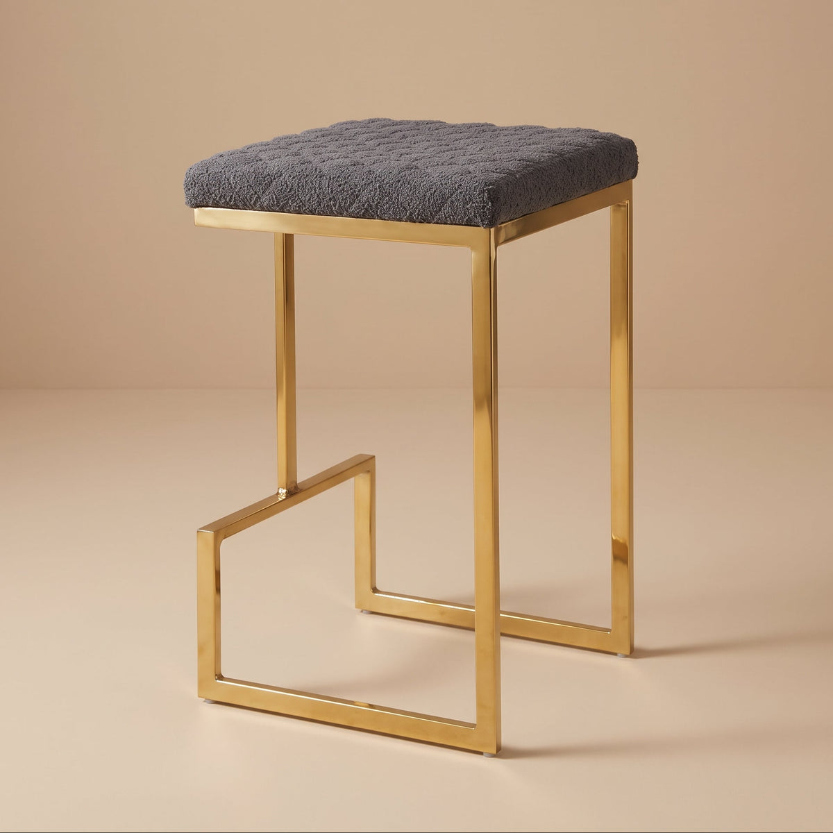 Felicia Mid-Century Modern Grey Boucle Counter Stool | MidinMod