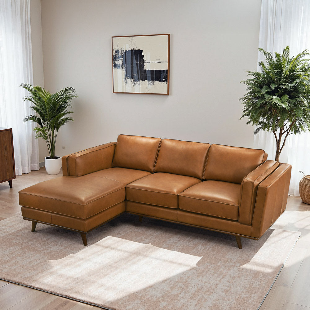 Ferre Leather Sectional Sofa - MidinMod