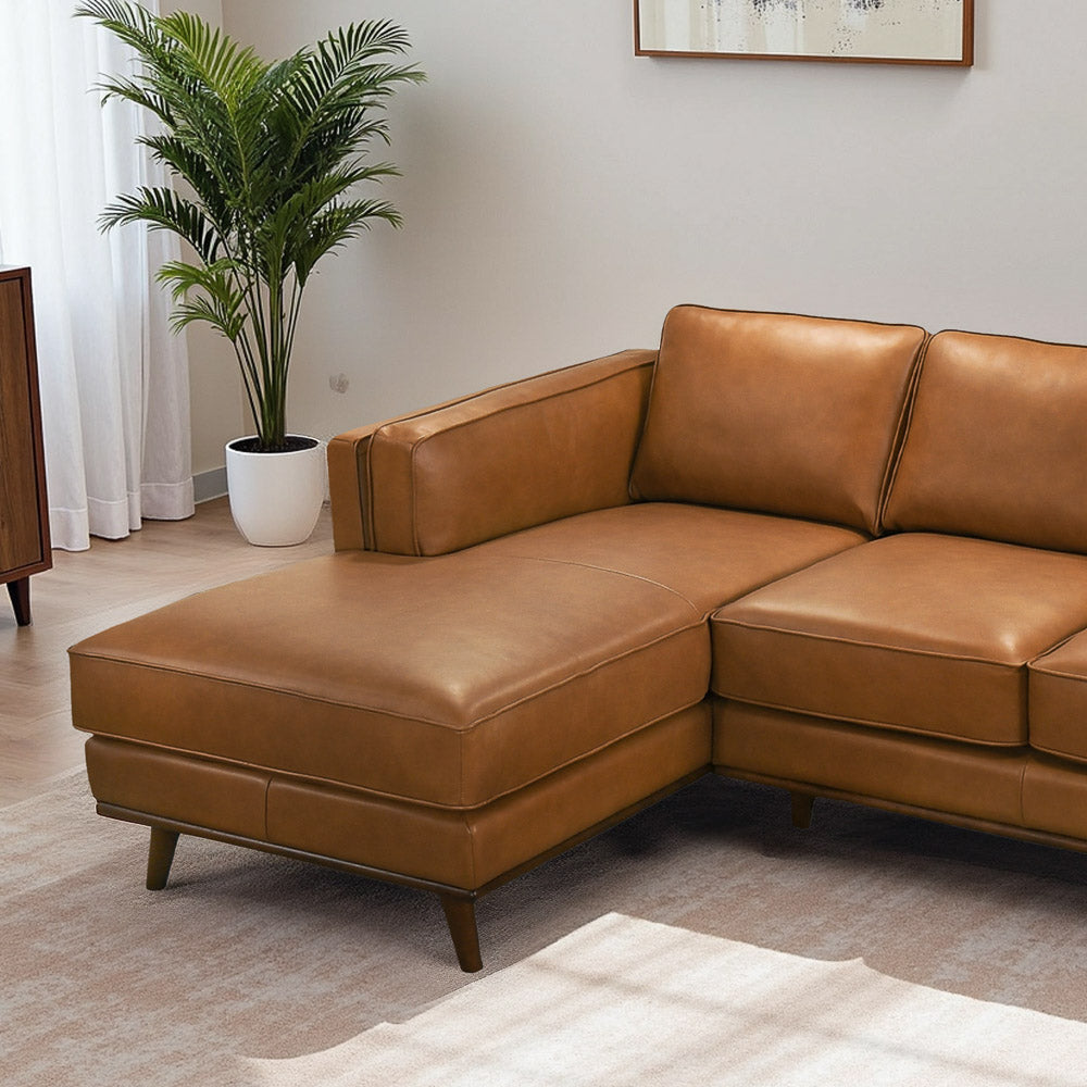 Ferre Leather Sectional Sofa - MidinMod