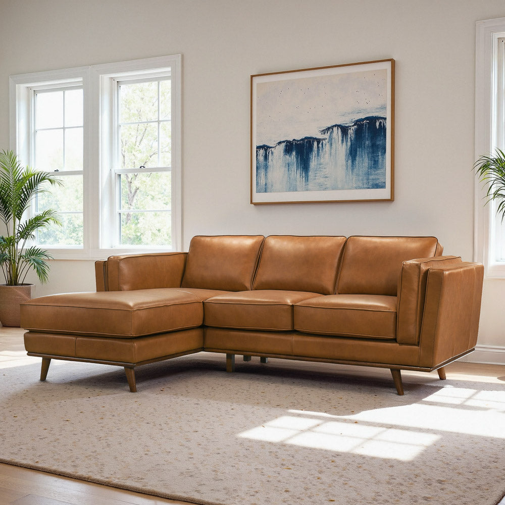 Ferre Leather Sectional Sofa - MidinMod