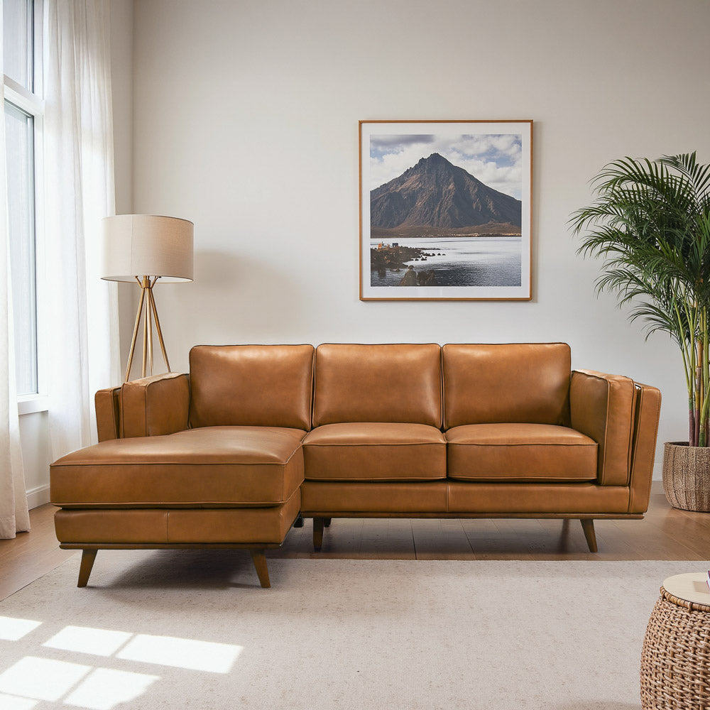 Ferre Leather Sectional Sofa - MidinMod