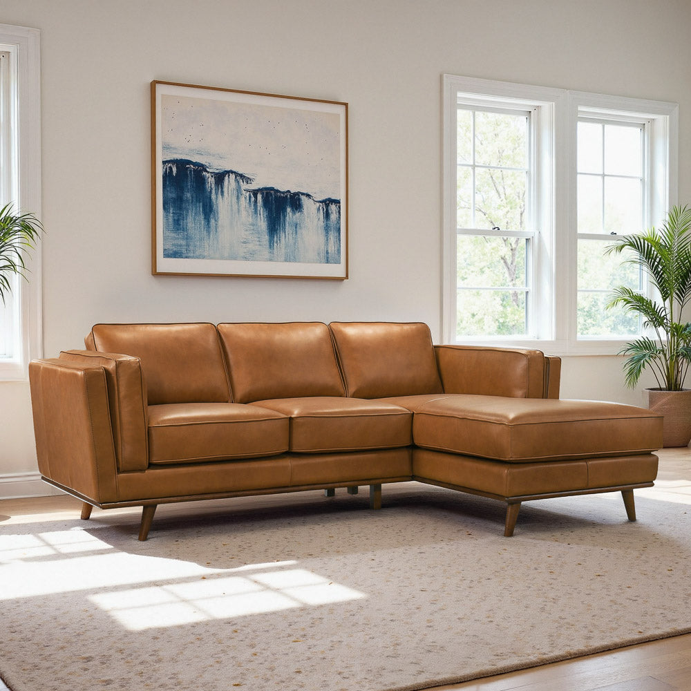 Ferre Leather Sectional Sofa - MidinMod