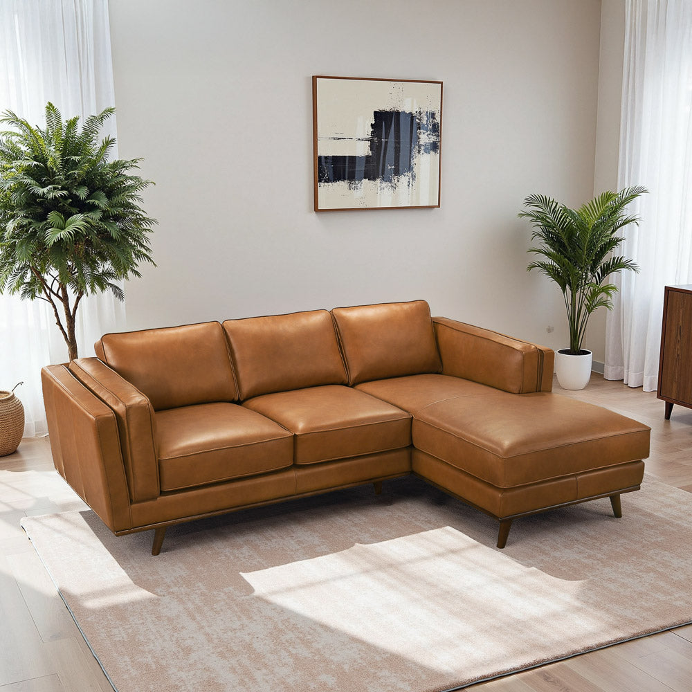Ferre Leather Sectional Sofa - MidinMod
