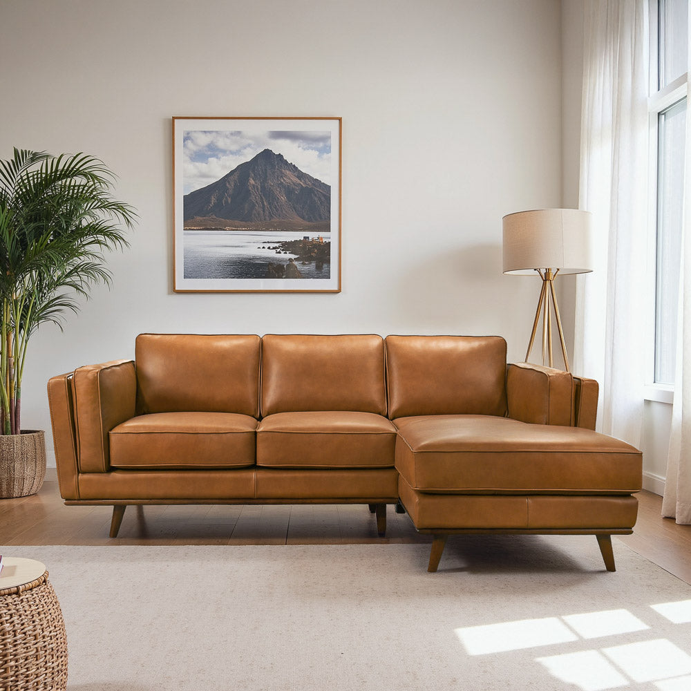 Ferre Leather Sectional Sofa - MidinMod
