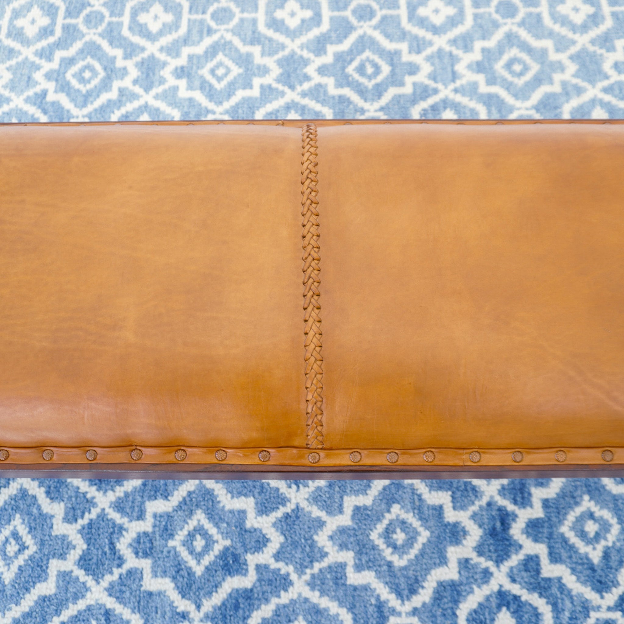 Finley Mid-Century Modern Mindi Wood & Genuine Leather Bench | Hand-Crafted Seating | MidinMod