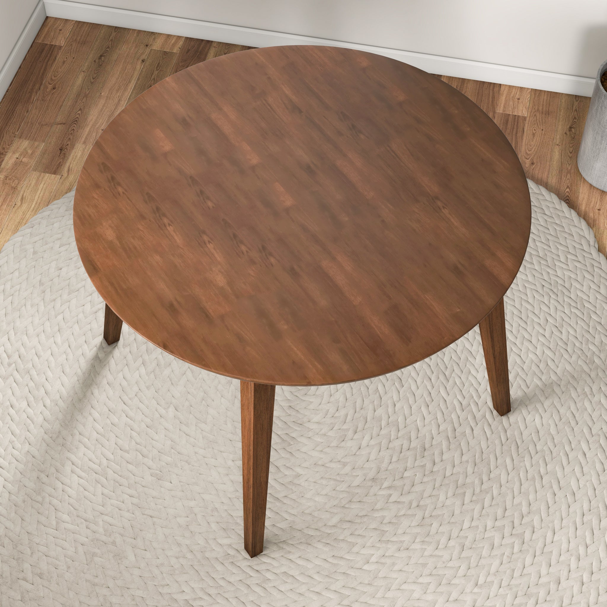 Fiona Round Walnut Dining Table | Mid-Century Modern Eucalyptus Wood Kitchen Table | MidinMod