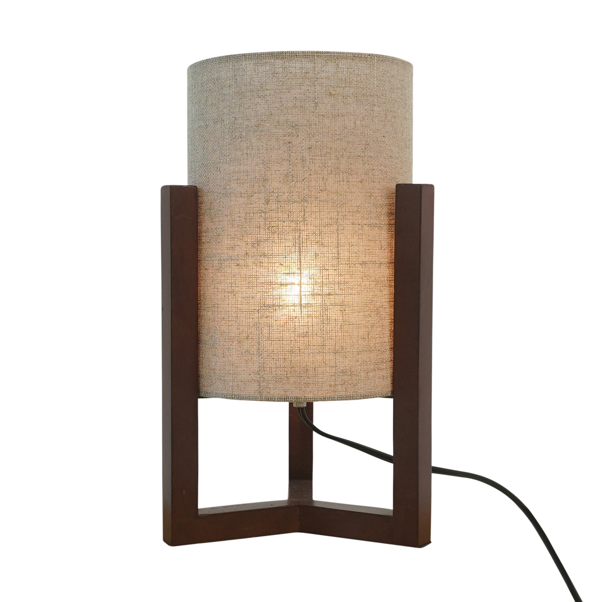 Flash Gold Clear Glass Table Lamp With Grey Shade