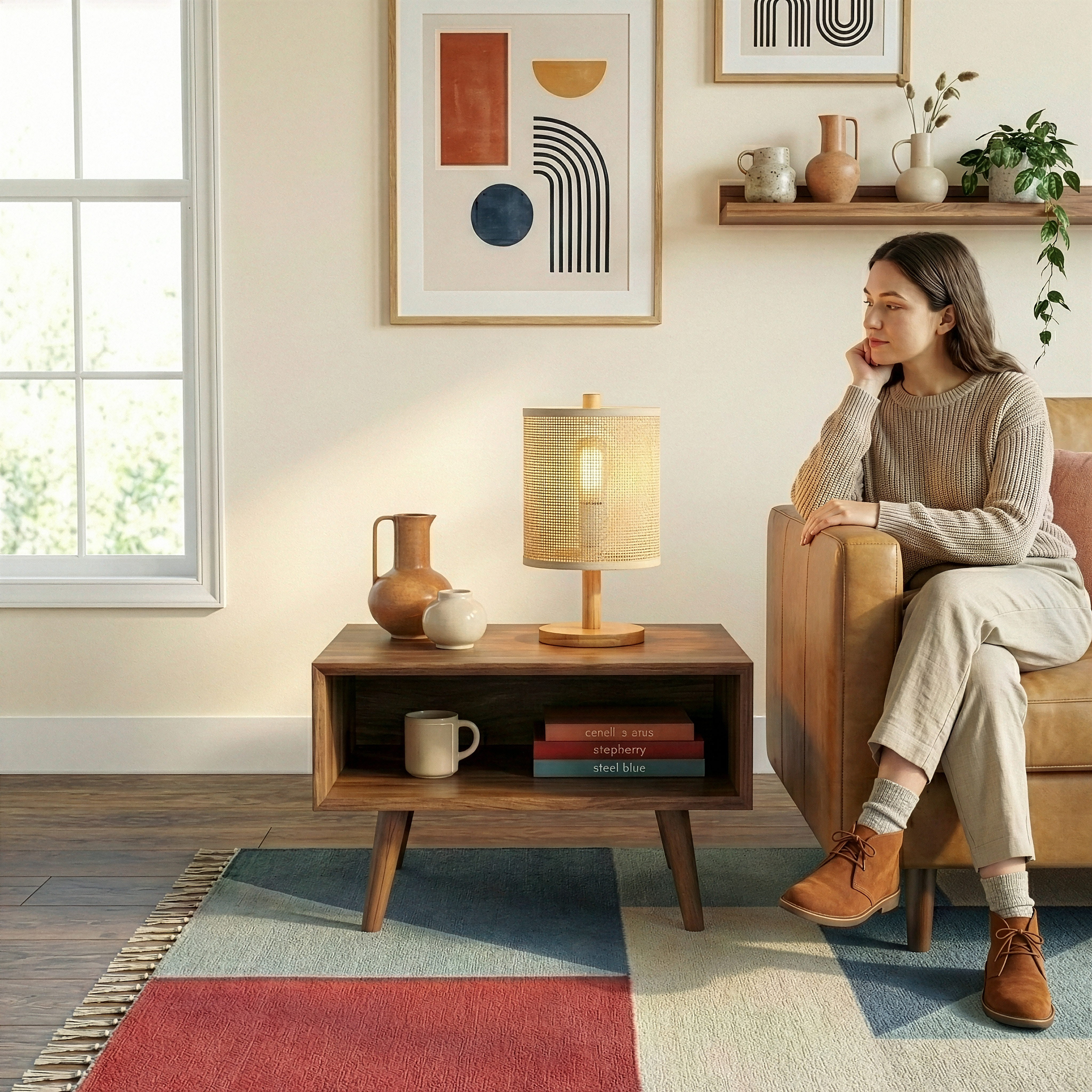 Flicker Table Lamp in Natural Oak | MidinMod