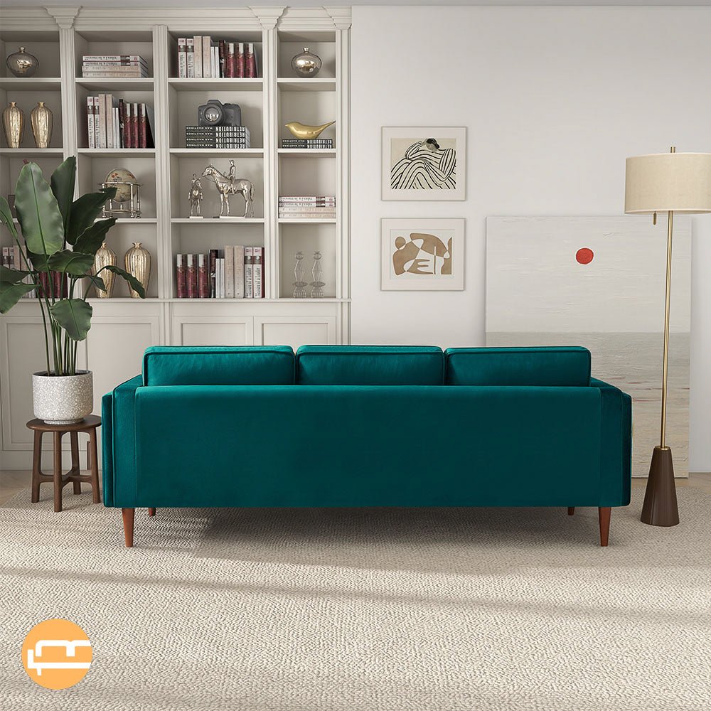 Fordham Teal Velvet Sofa - MidinMod