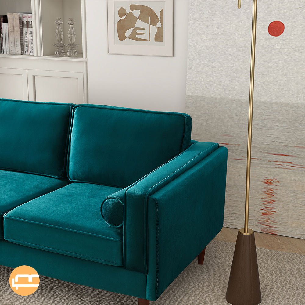 Fordham Teal Velvet Sofa - MidinMod