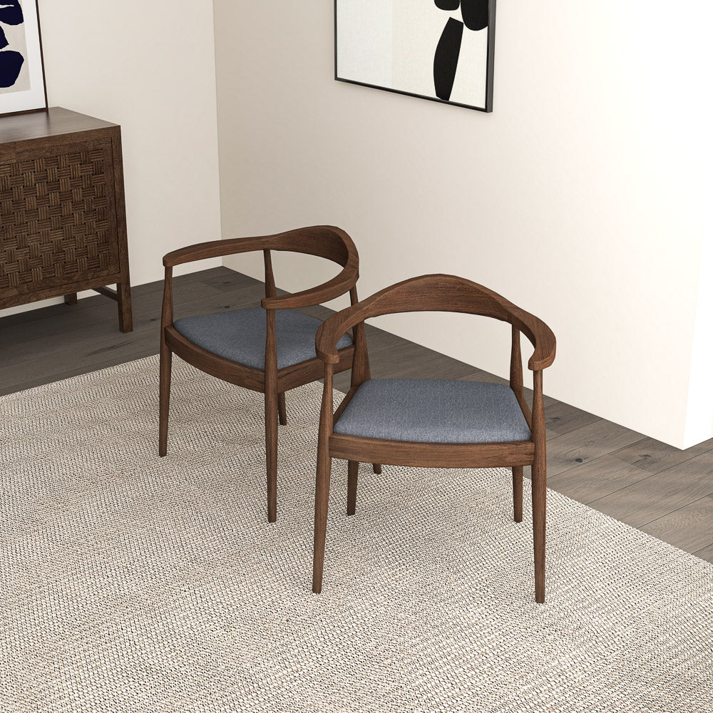 Freya Dining Chair Gray Fabric - MidinMod