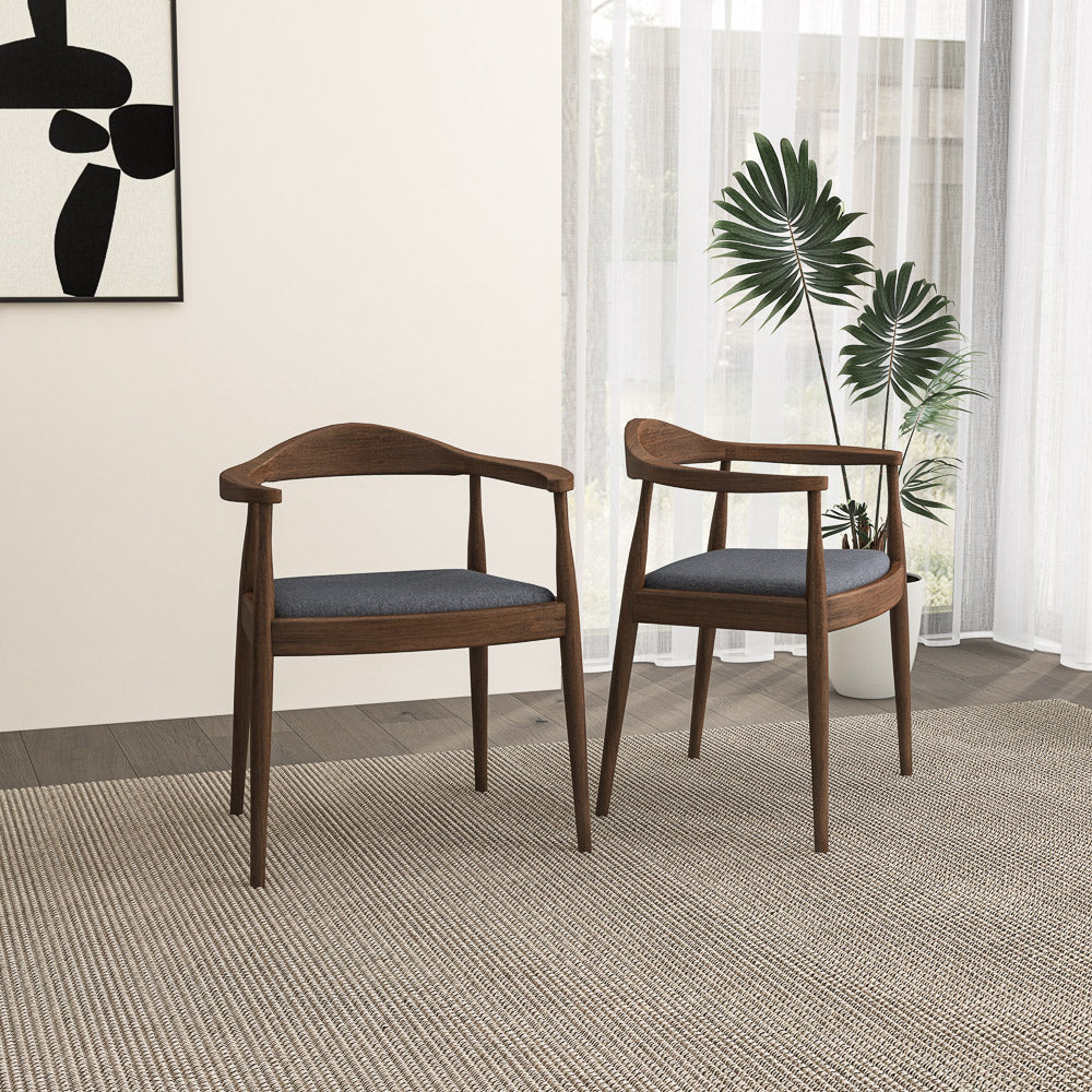 Freya Dining Chair Gray Fabric - MidinMod