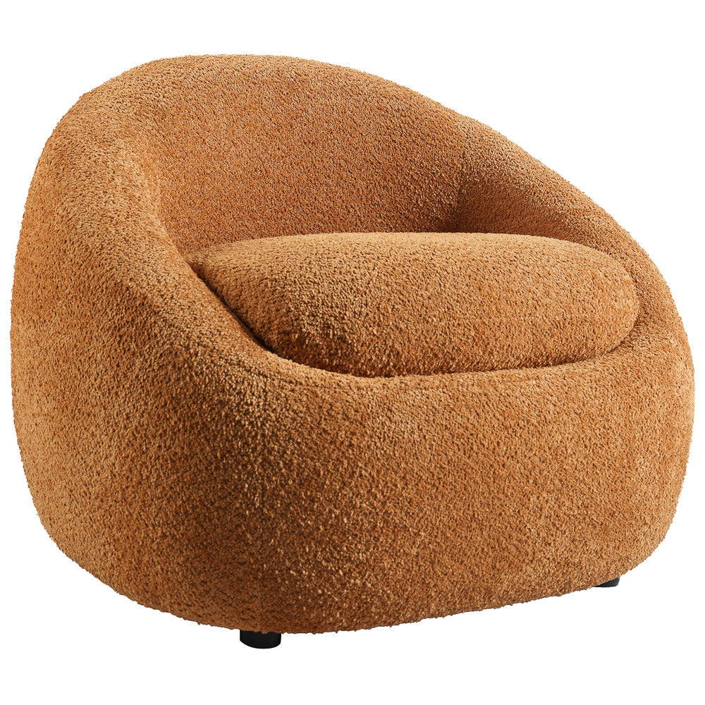 Frisco Orange Boucle Lounge Chair