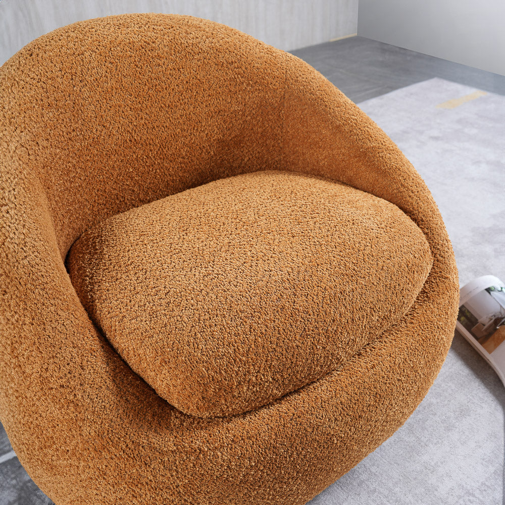 Frisco Orange Boucle Lounge Chair