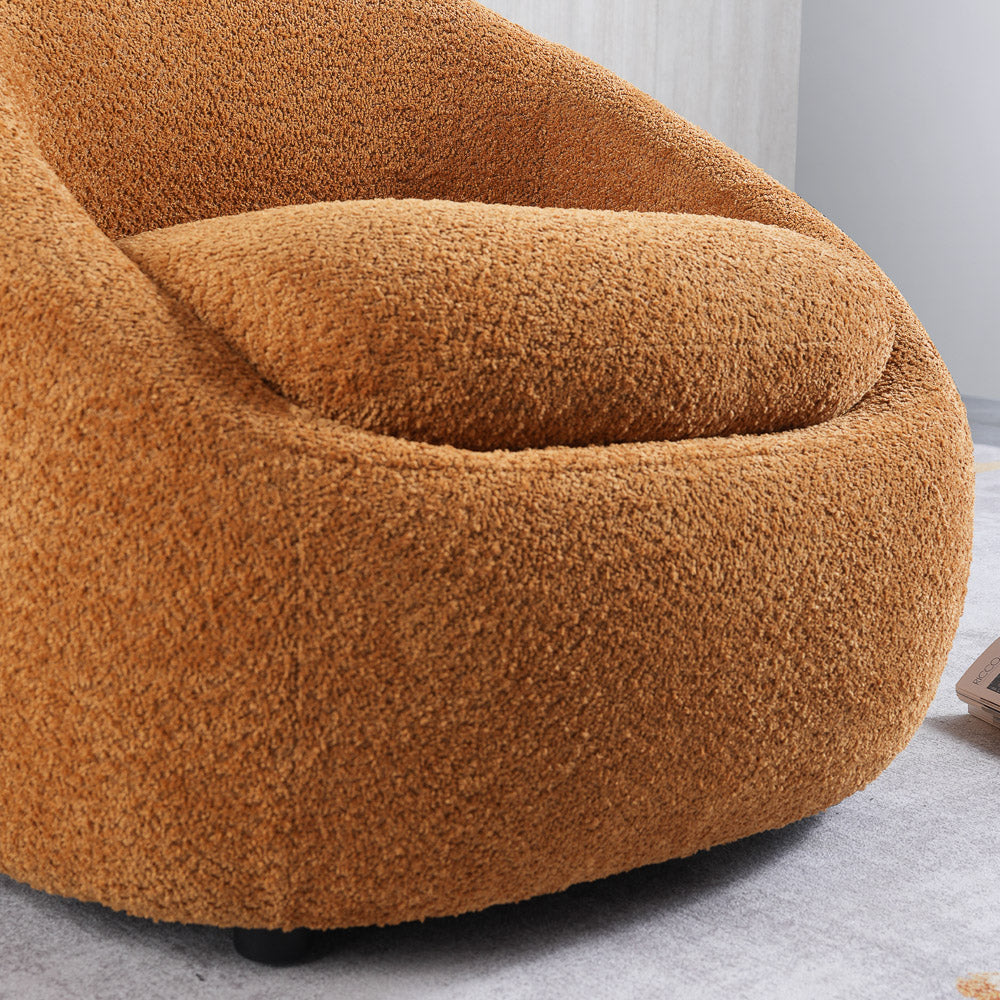 Frisco Orange Boucle Lounge Chair