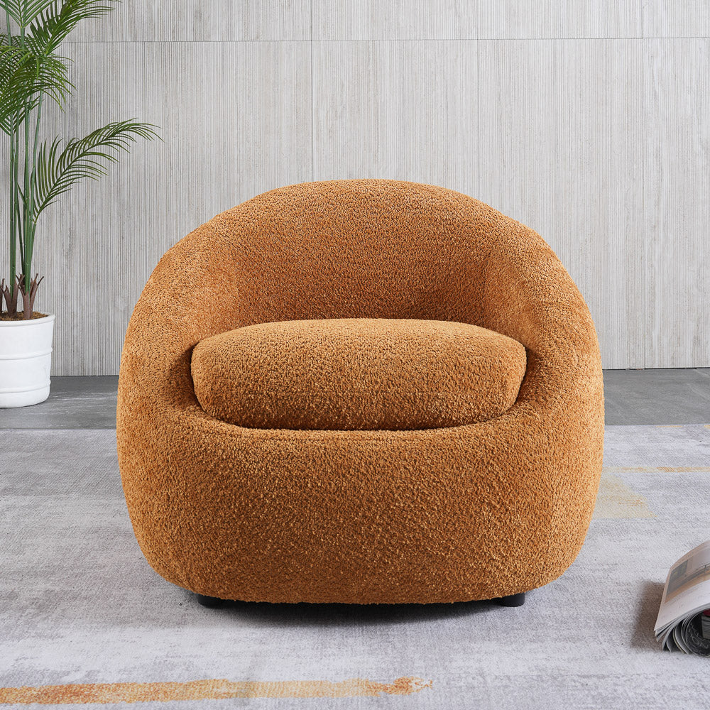 Frisco Orange Boucle Lounge Chair