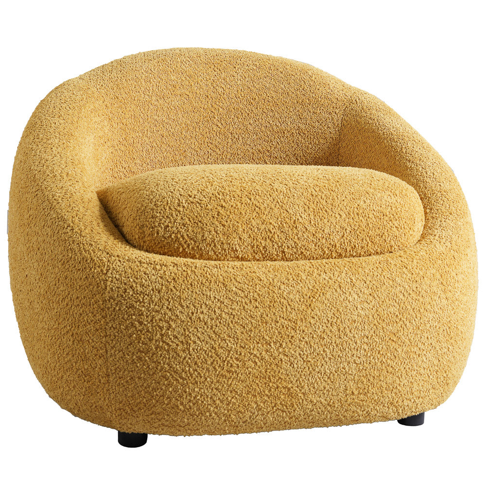 Frisco Yellow Boucle Lounge Chair