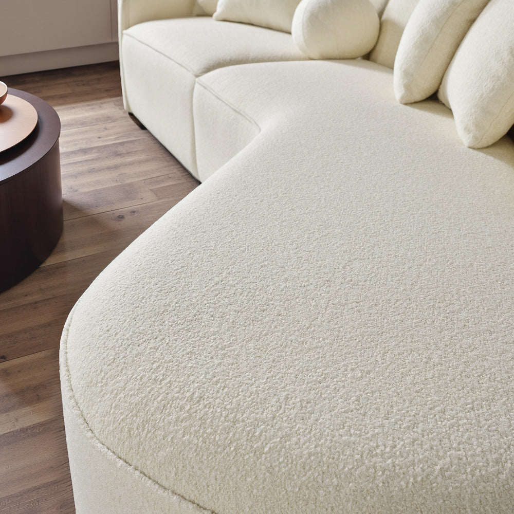 Galleria White Boucle Sectional Sofa XL