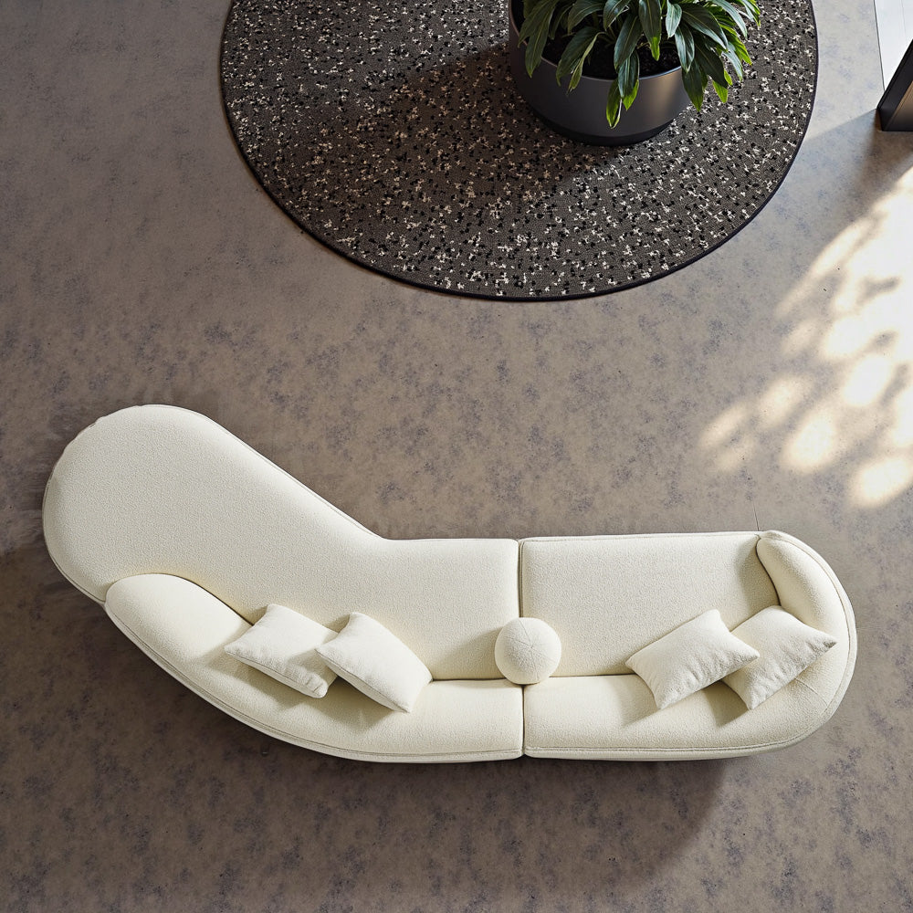 Galleria White Boucle Sectional Sofa XL