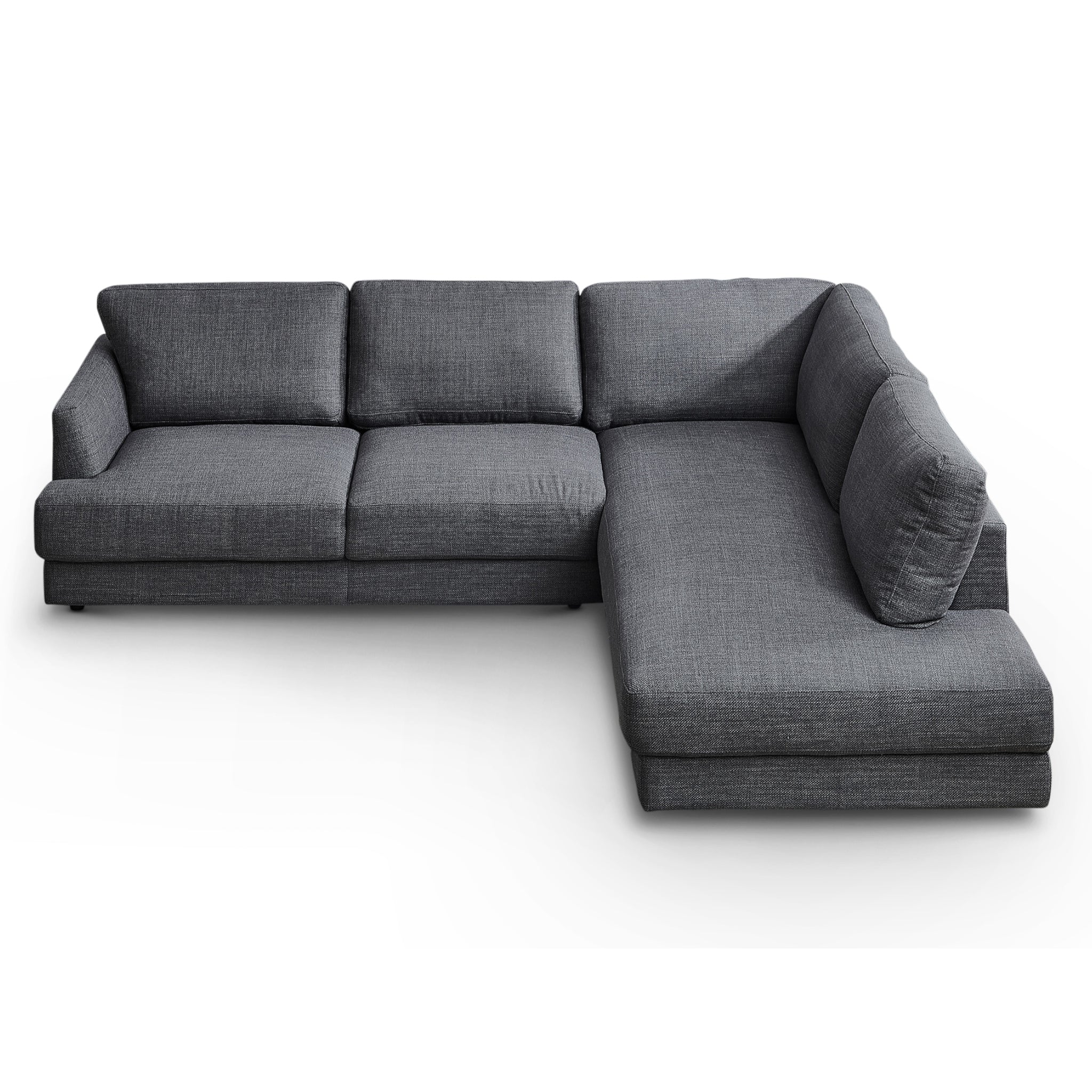 Glendale Grey Linen L-Shaped Right Sectional Sofa - MidinMod