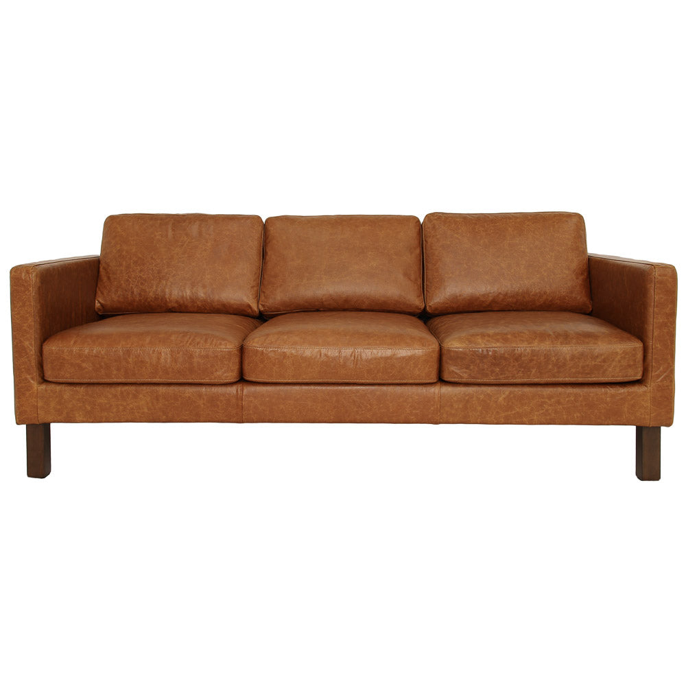 Granada Waxy Cognac Leather Sofa - MidinMod