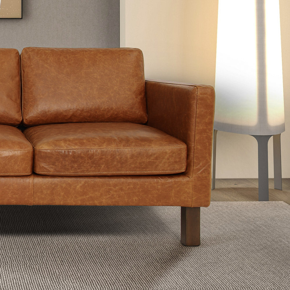 Granada Waxy Cognac Leather Sofa - MidinMod