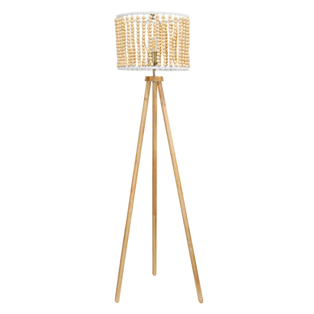 Halo Beaded Three Legged Floor Lamp - Natural