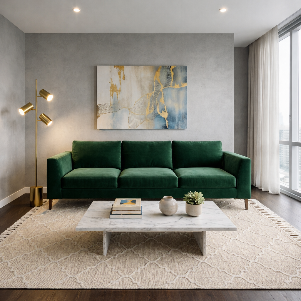 Harmony Brassed Gold Floor Lamp with Triple Spots and Rotary Switch | MidinMod