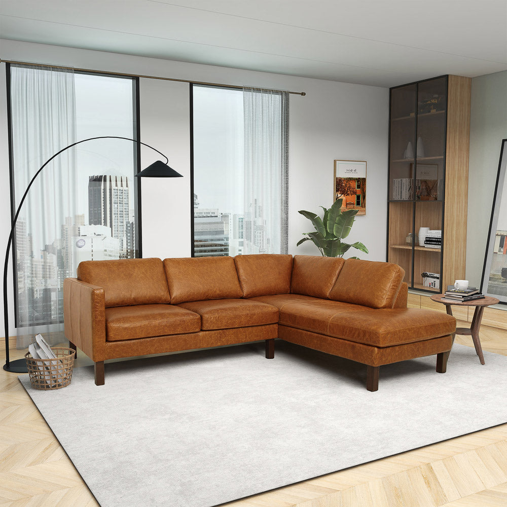 Hawthorne Sectional Right Leather Sofa - Mid In Mod