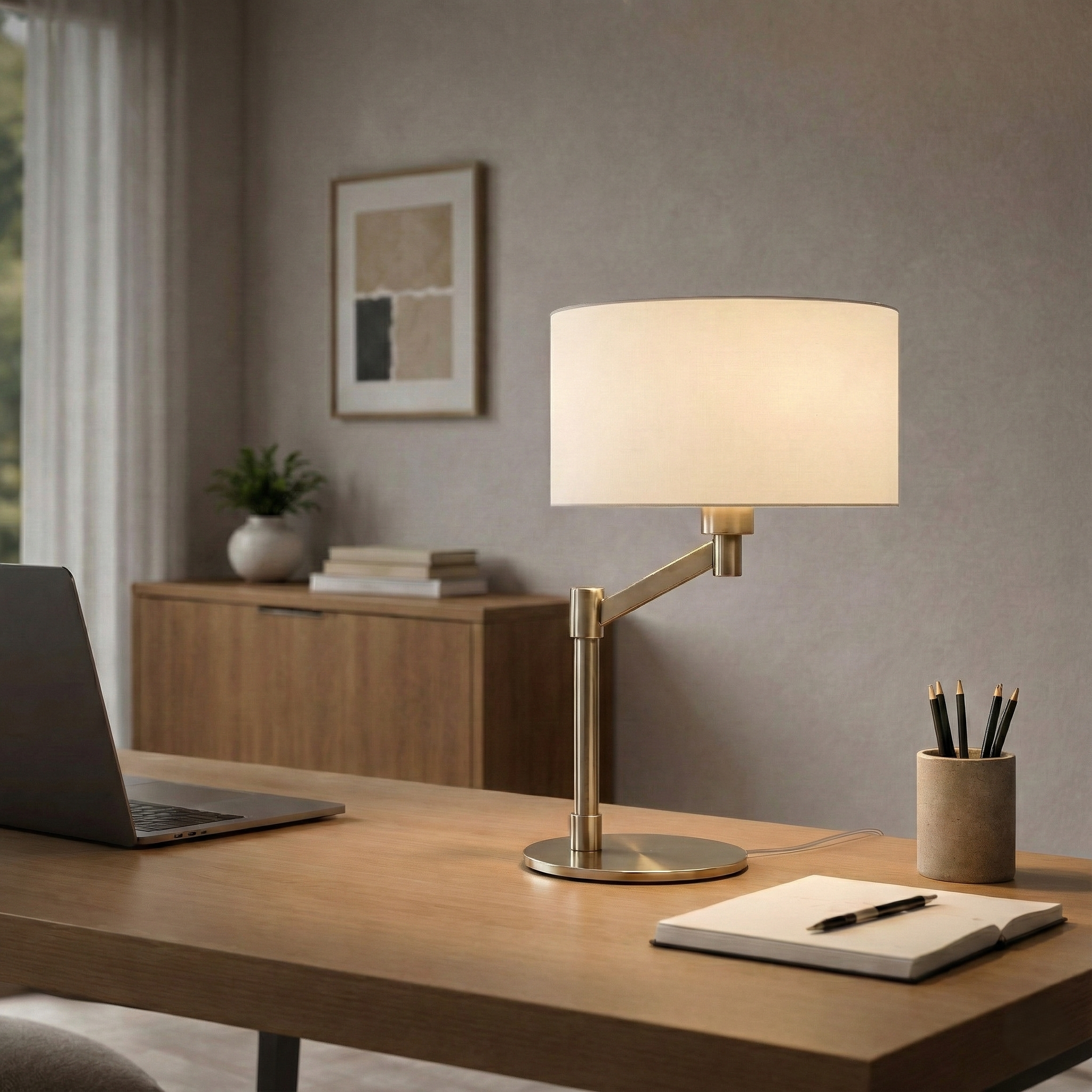 Horizon Brushed Nickel Table Lamp | MidinMod