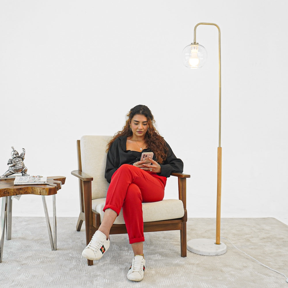 Icarus White Lampshade Floor Lamp - MidinMod