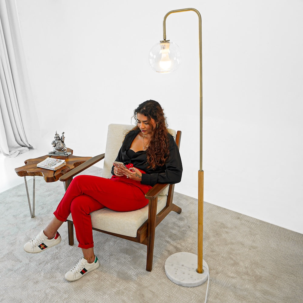 Icarus White Lampshade Floor Lamp - MidinMod
