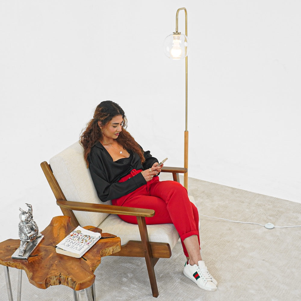 Icarus White Lampshade Floor Lamp - MidinMod