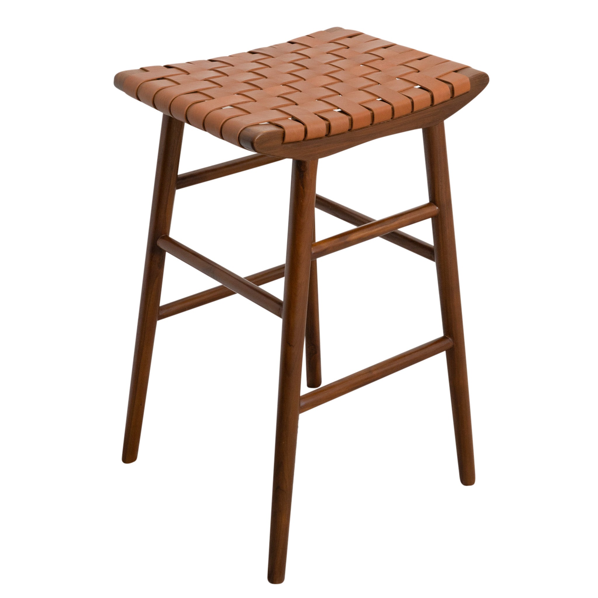 Janet Tan Leather Bar Stool - MidinMod