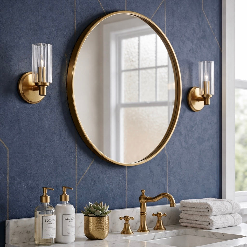 Jardin Single Light Wall Sconce | Satin Brass & Ribbed Glass | MidinMod