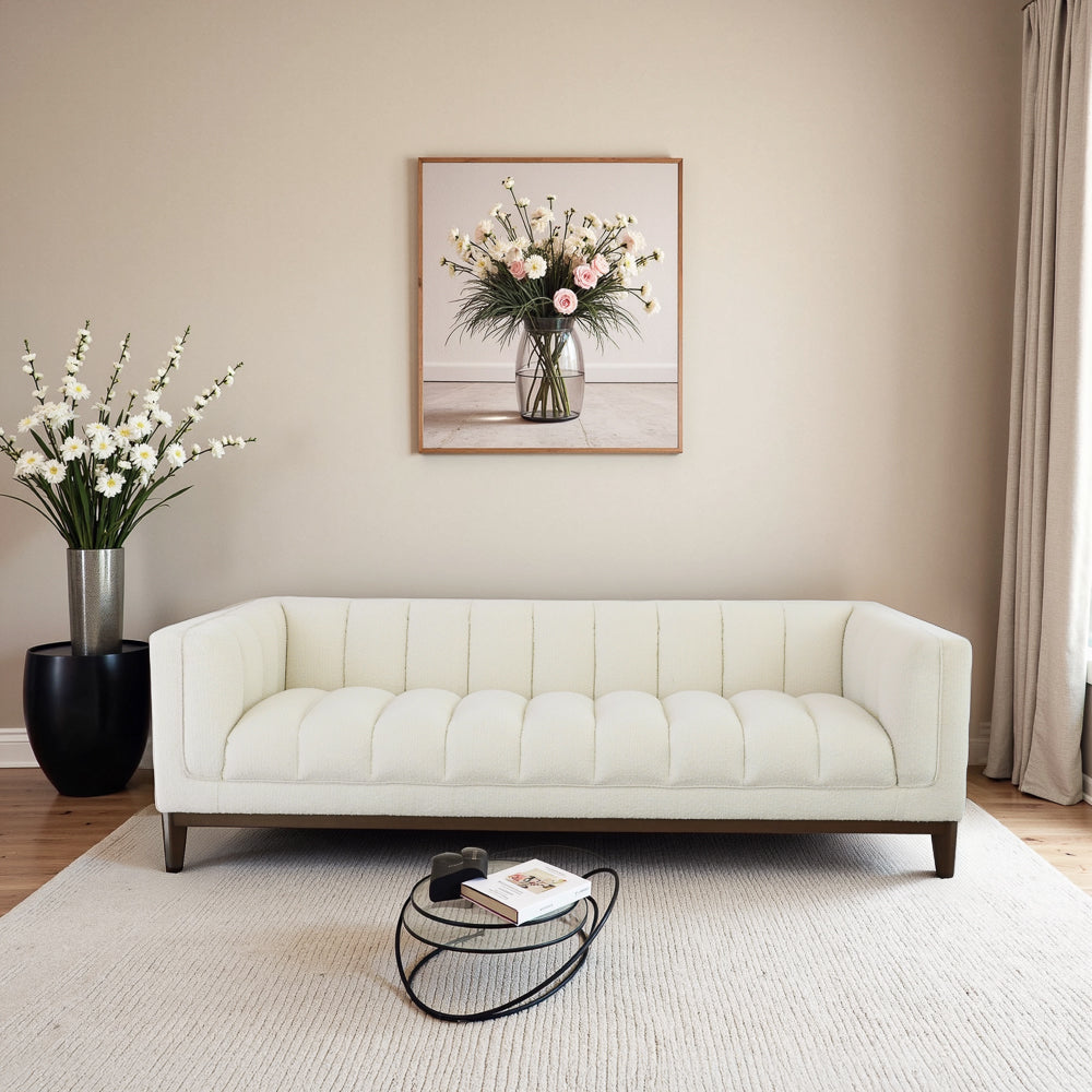 Jersey White Boucle Sofa - MidinMod