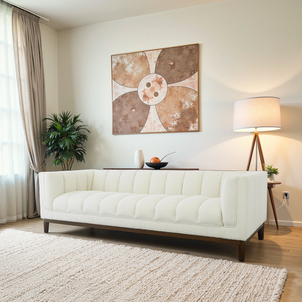 Jersey White Boucle Sofa - MidinMod