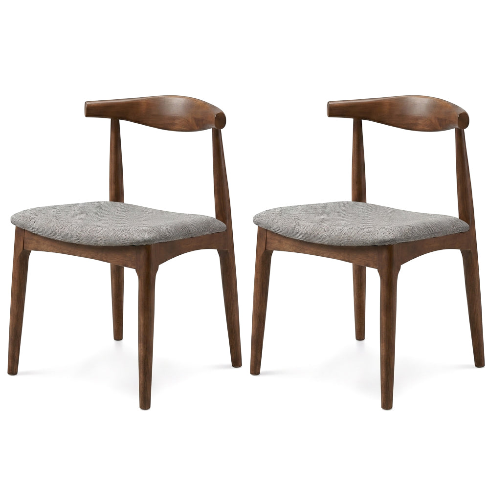 Juliet Grey Fabric Dining Chair Set | Danish-Inspired Mid-Century Design | MidinMod